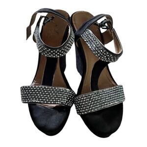 ALDO BACIO black leather bling platforms sandals women’s size 9